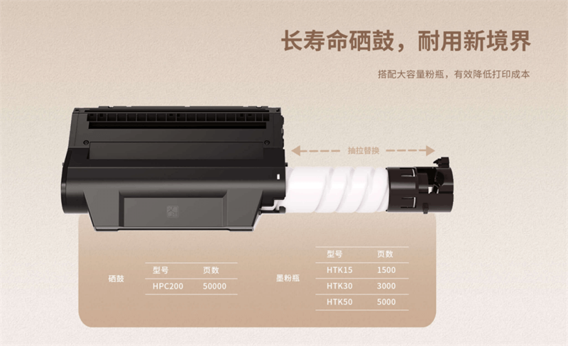 漢印激光打印機(jī)有更長壽命的硒鼓